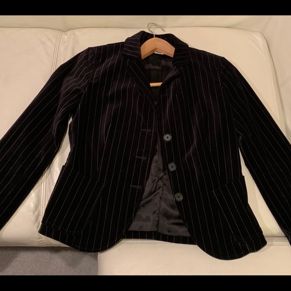 J crew velvet striped blazer